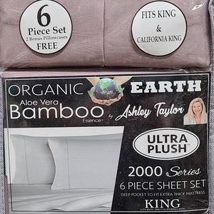 Aloe Vera Bamboo 6 Piece Sheet Set - King, Pink
